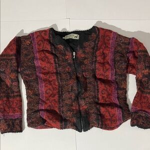 Peruvian Link Alpaca Collection Made in Peru Red burgundy sweater cardigan